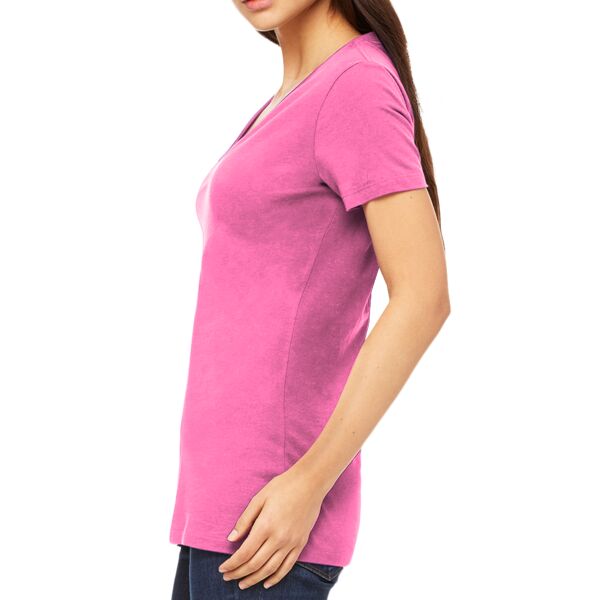 Ladies' Jersey Short-Sleeve Deep V-Neck T-Shirt Thumbnail
