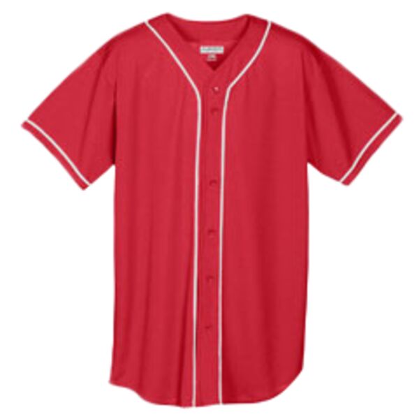 Wicking Mesh Braided Trim Baseball Jersey Thumbnail