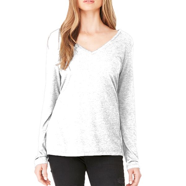 Ladies' Flowy Long-Sleeve V-Neck Thumbnail